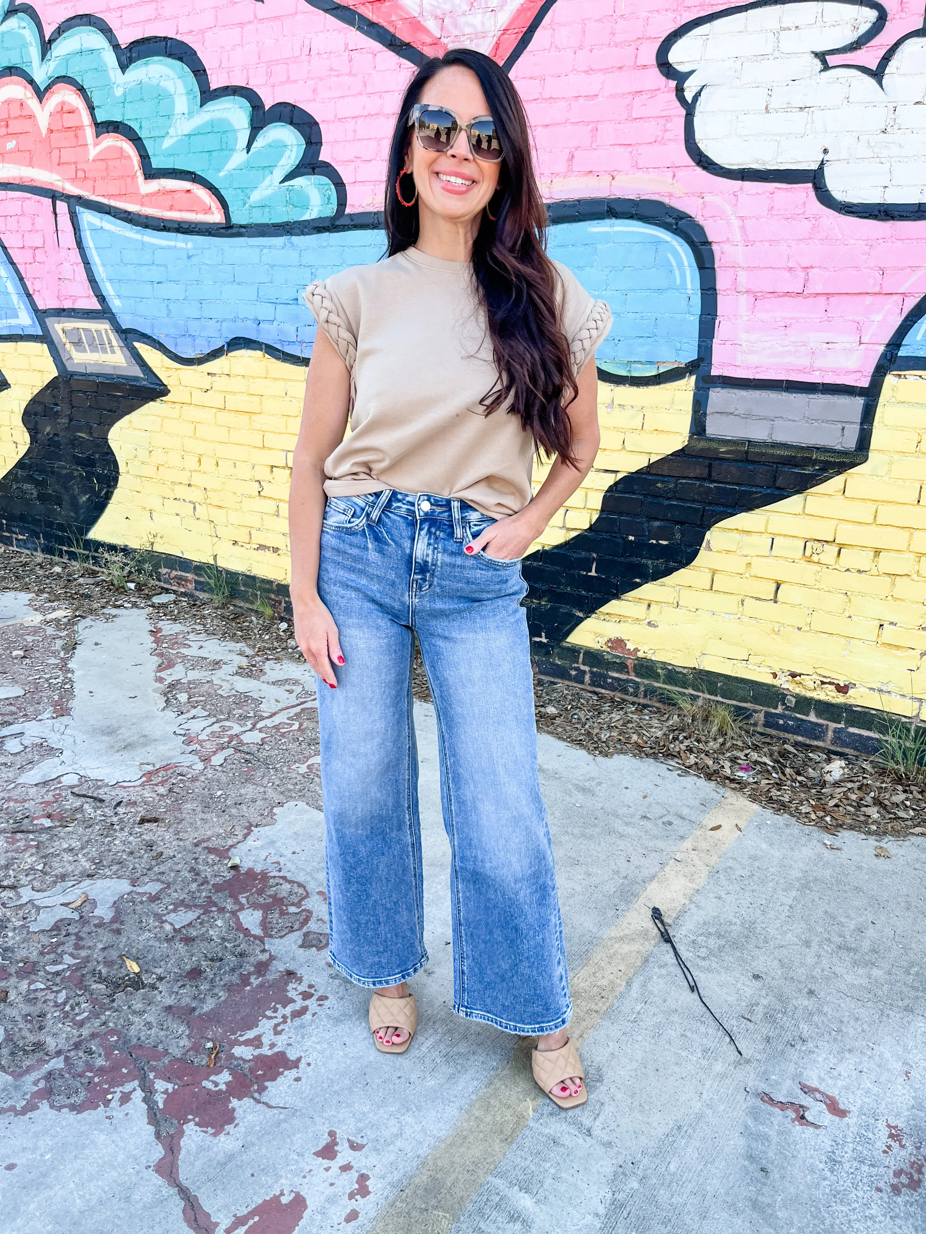 High Rise Wide Leg Jeans -Flying Monkey