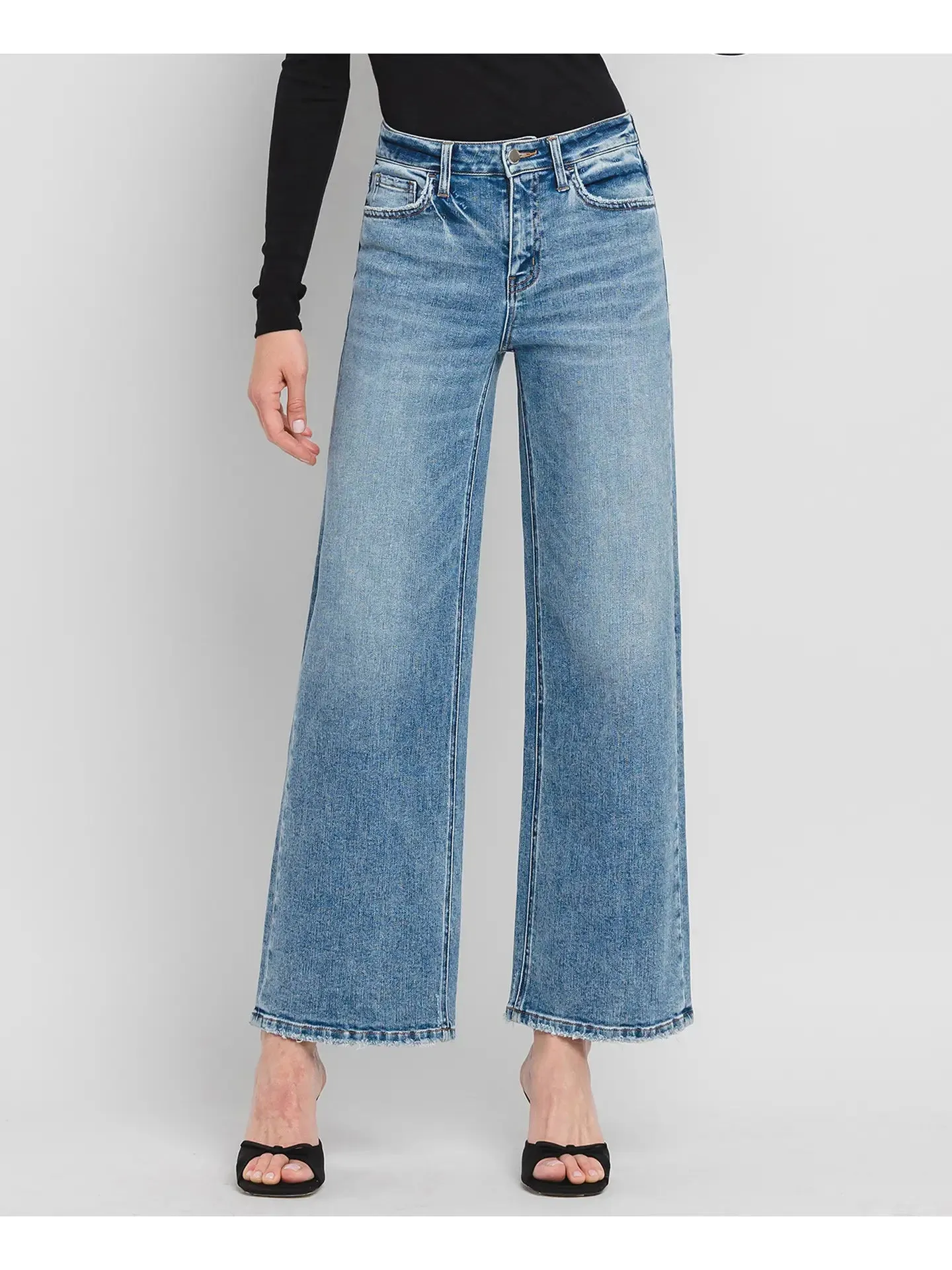 High Rise Wide Leg Jeans -Flying Monkey