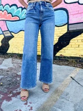 High Rise Wide Leg Jeans -Flying Monkey