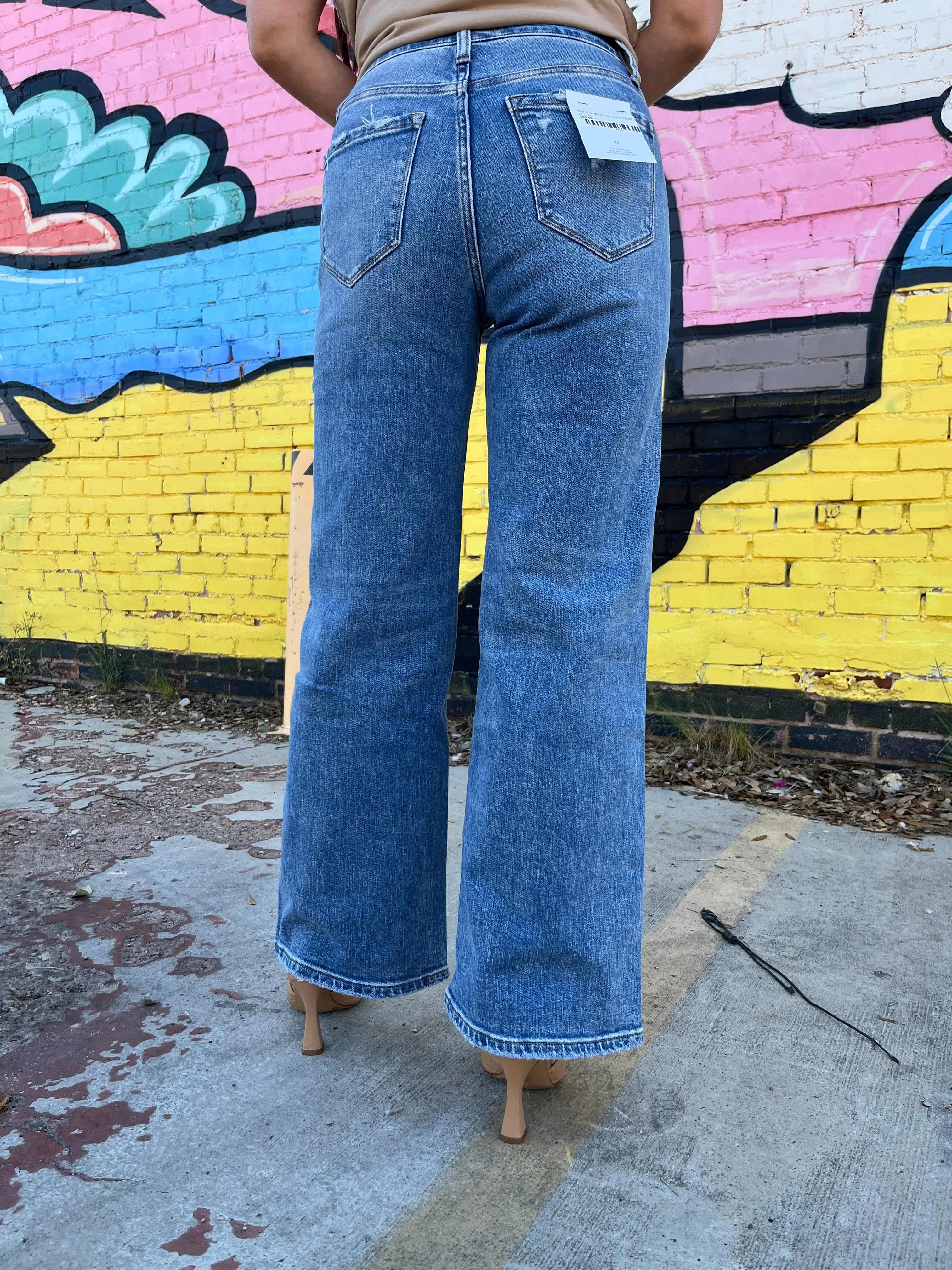 High Rise Wide Leg Jeans -Flying Monkey