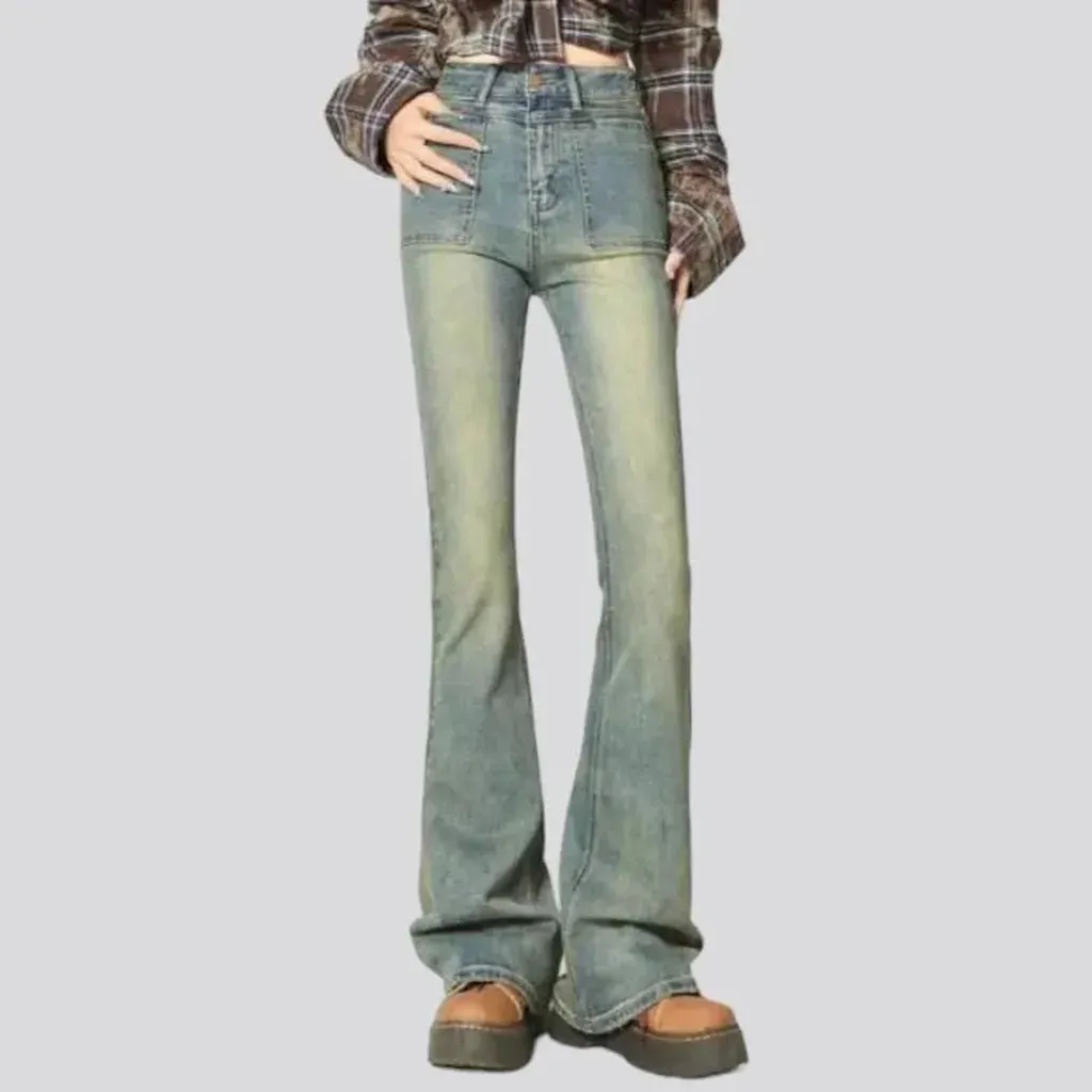 High-waist bootcut jeans
 for women