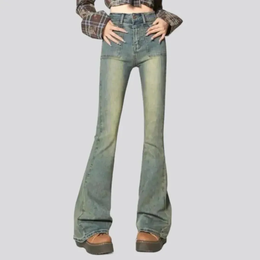 High-waist bootcut jeans
 for women