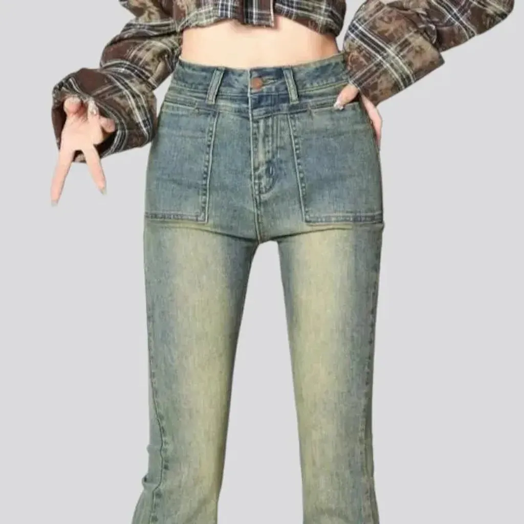 High-waist bootcut jeans
 for women