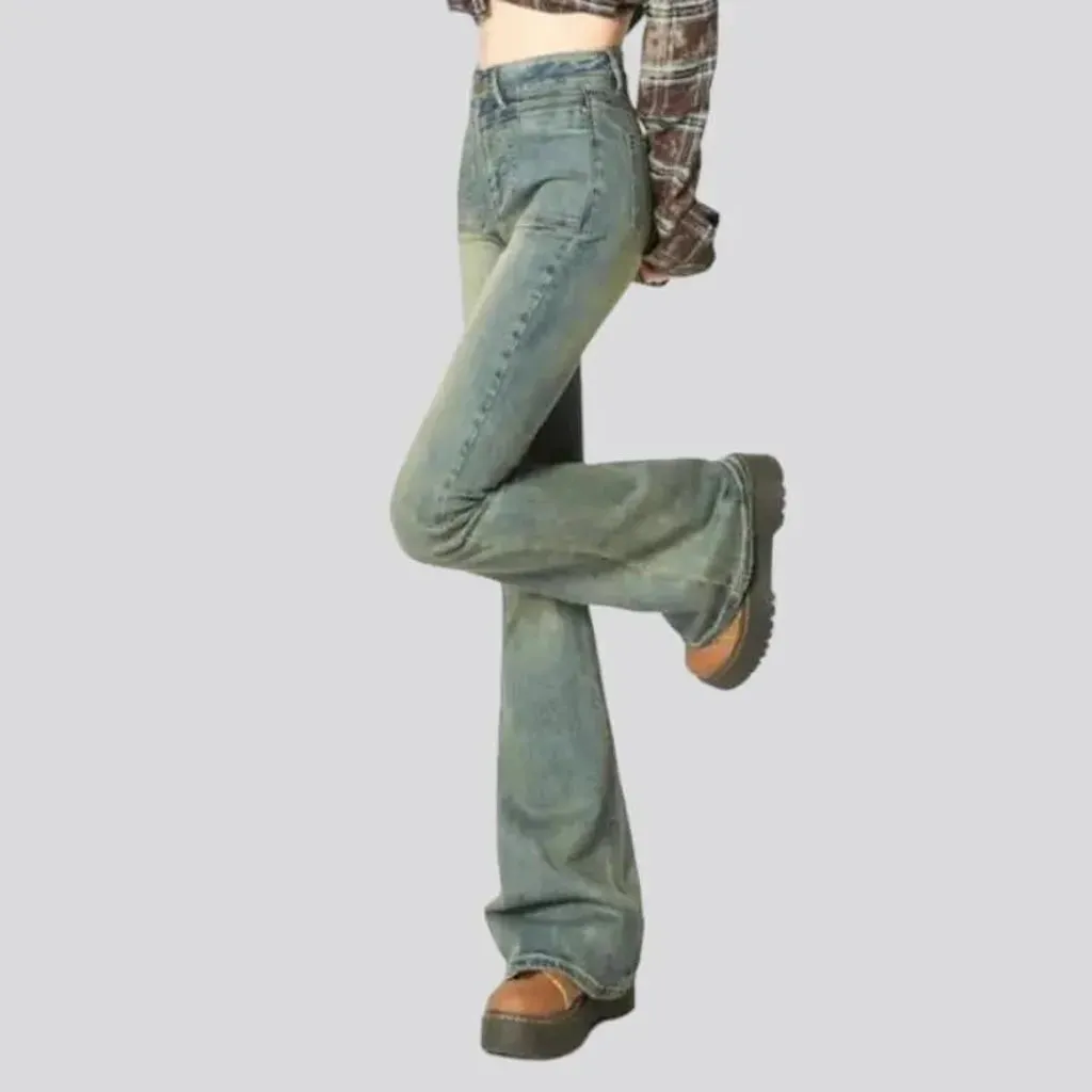 High-waist bootcut jeans
 for women
