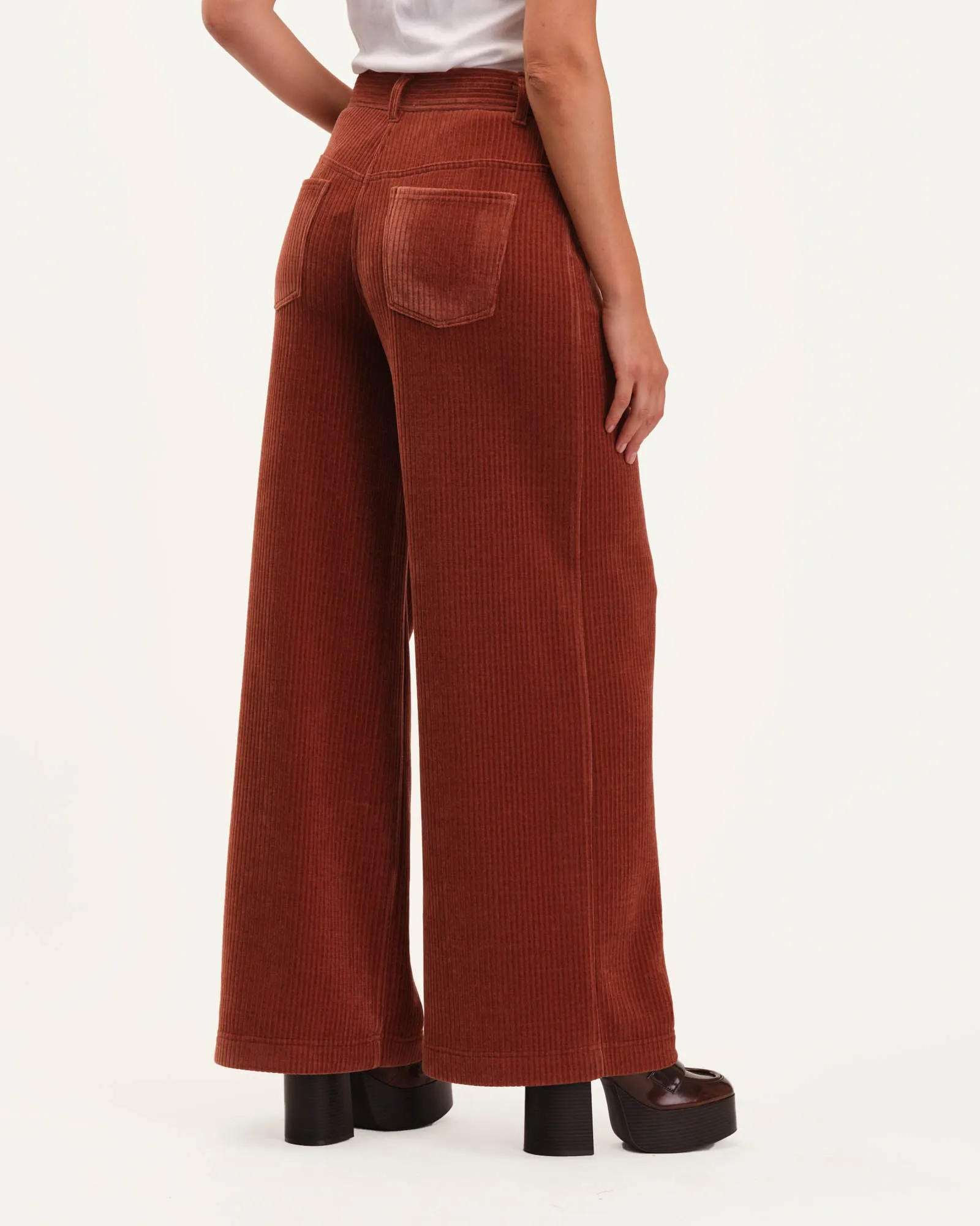 High Waist Corduroy Wide Leg Pant