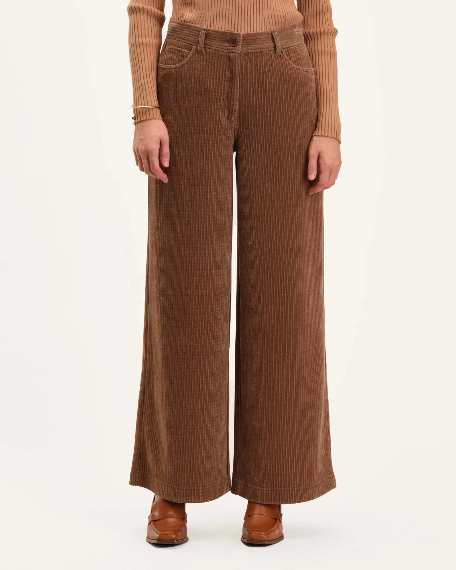 High Waist Corduroy Wide Leg Pant