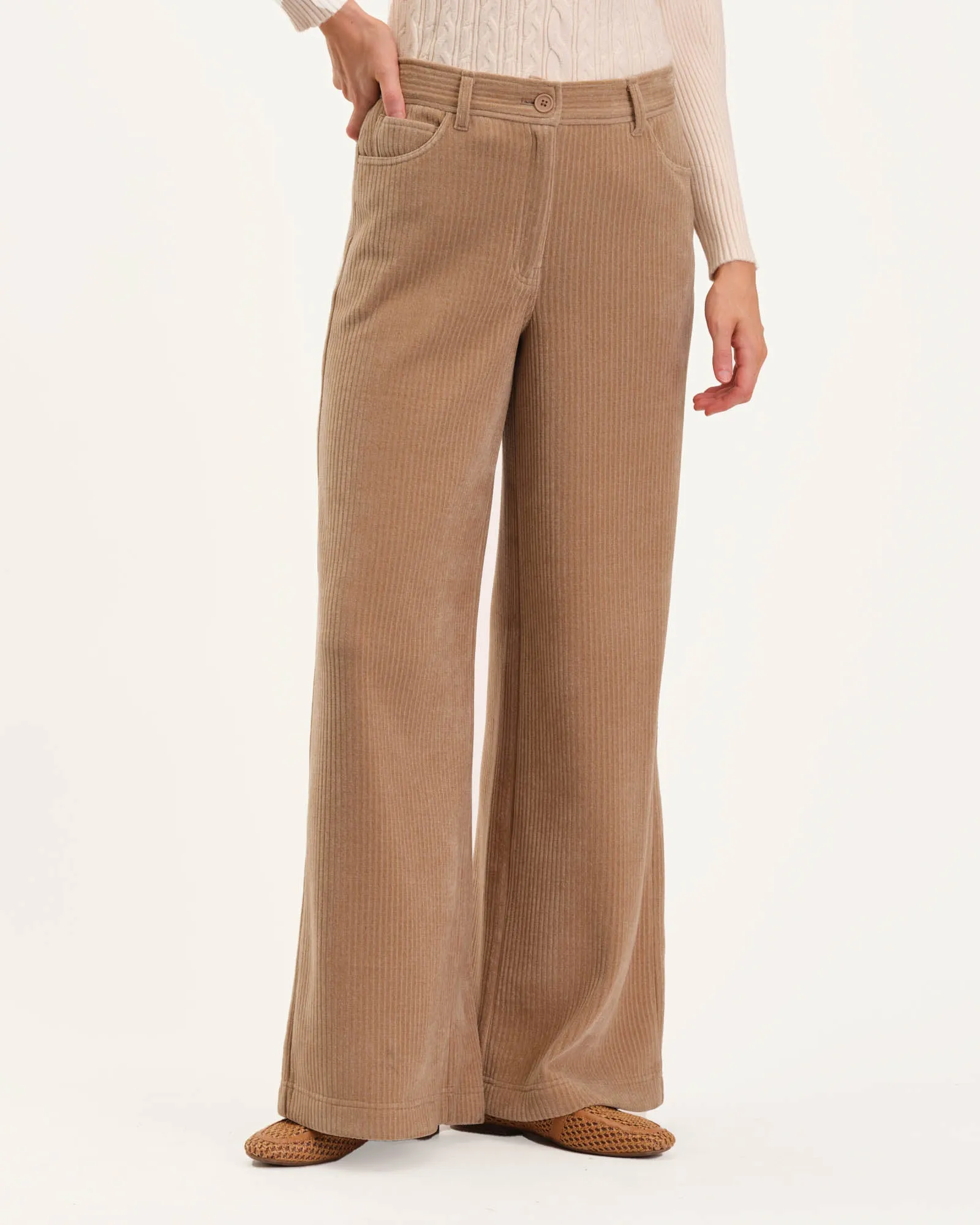 High Waist Corduroy Wide Leg Pant