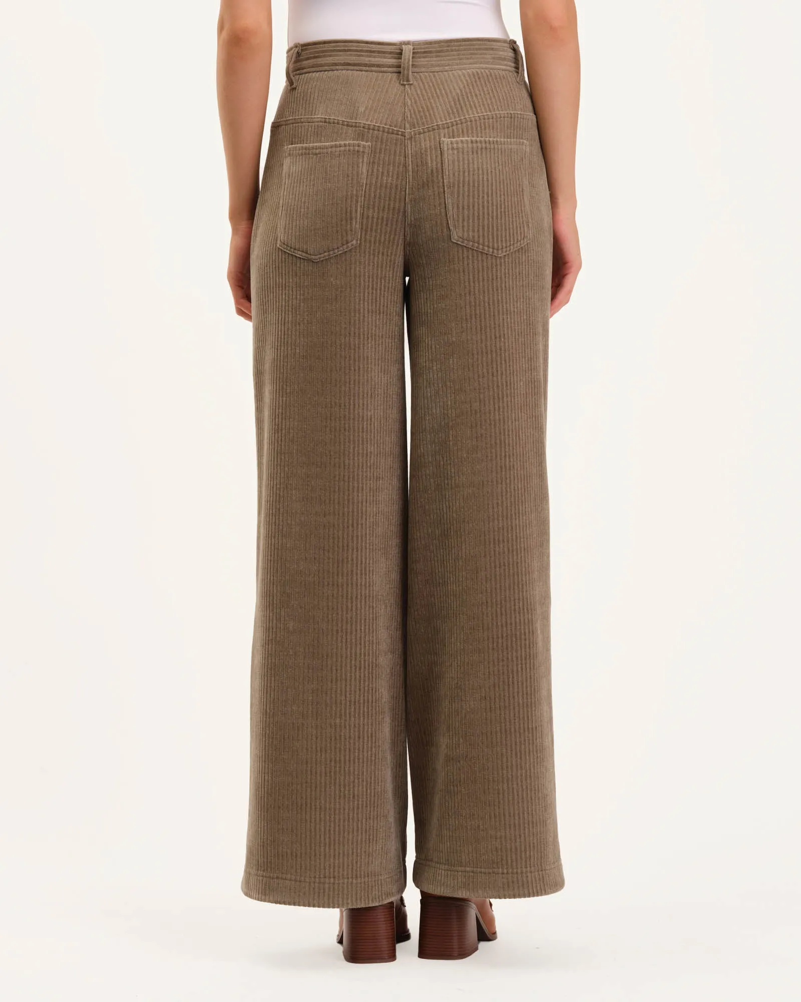 High Waist Corduroy Wide Leg Pant