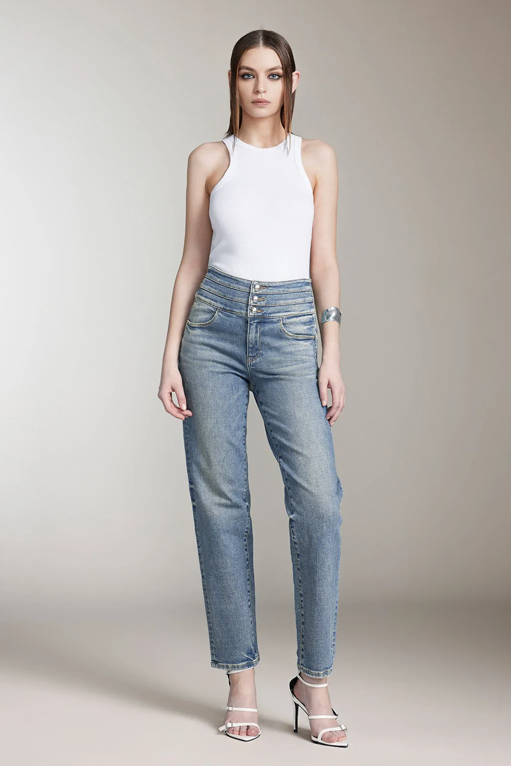 High Waist Straight-Fit Jeans