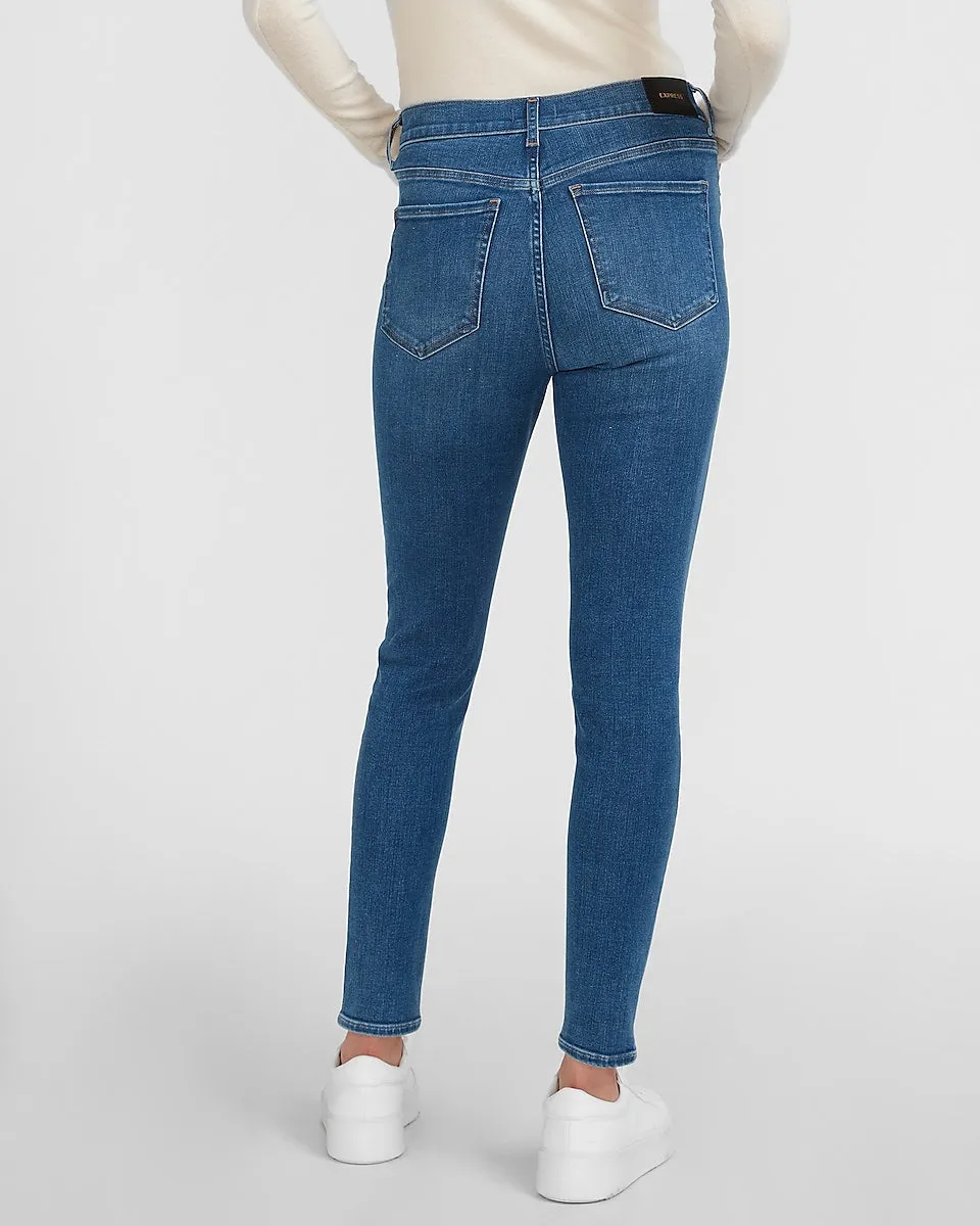 High Waisted 4-Way Hyper Stretch Skinny Jeans in Dark Wash