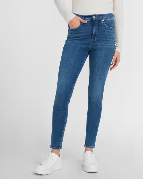 High Waisted 4-Way Hyper Stretch Skinny Jeans in Dark Wash