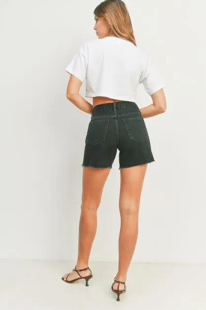 Hight Rise BF Short Washed Black