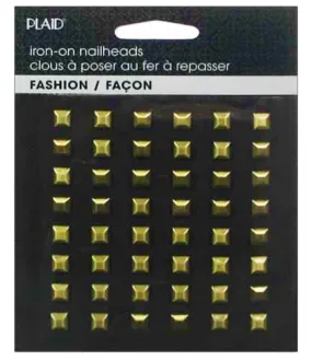 Hot Fix Iron On - Nailhead Square Brass