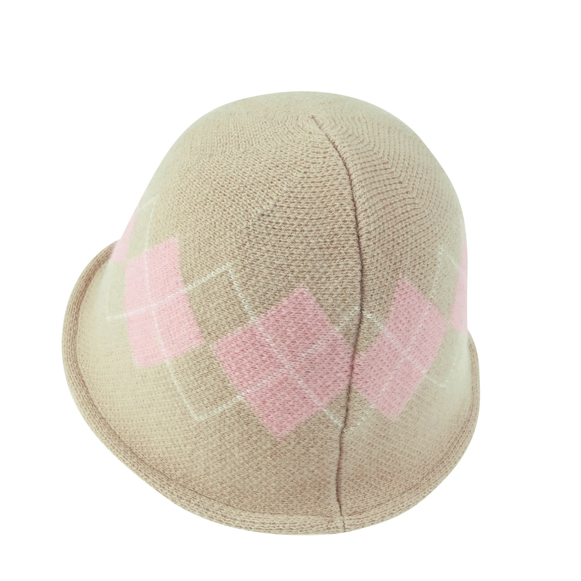 ililily Argyle Pattern Knitted Wool Blended Fedora Crochet Winter Bucket Hat