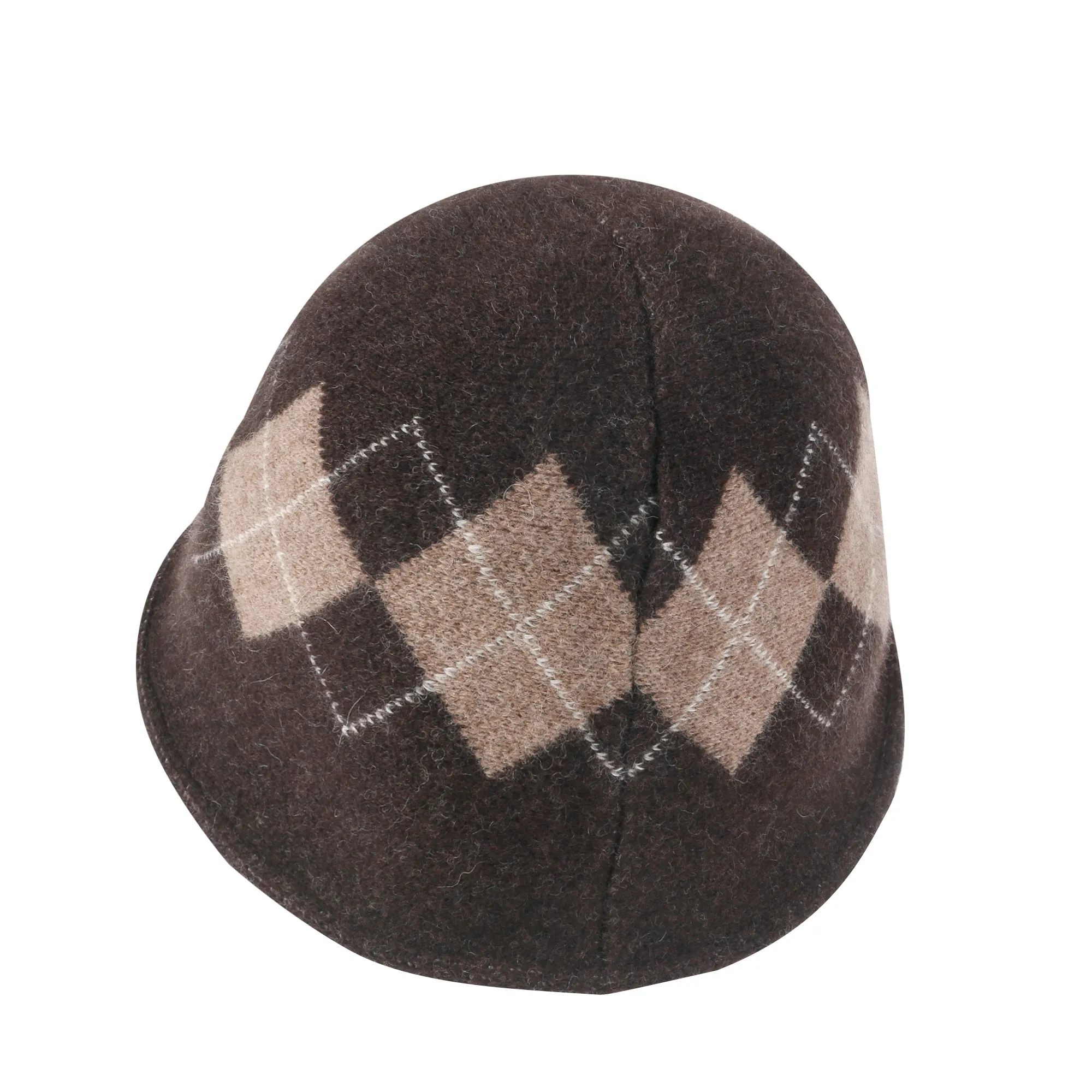 ililily Argyle Pattern Knitted Wool Blended Fedora Crochet Winter Bucket Hat