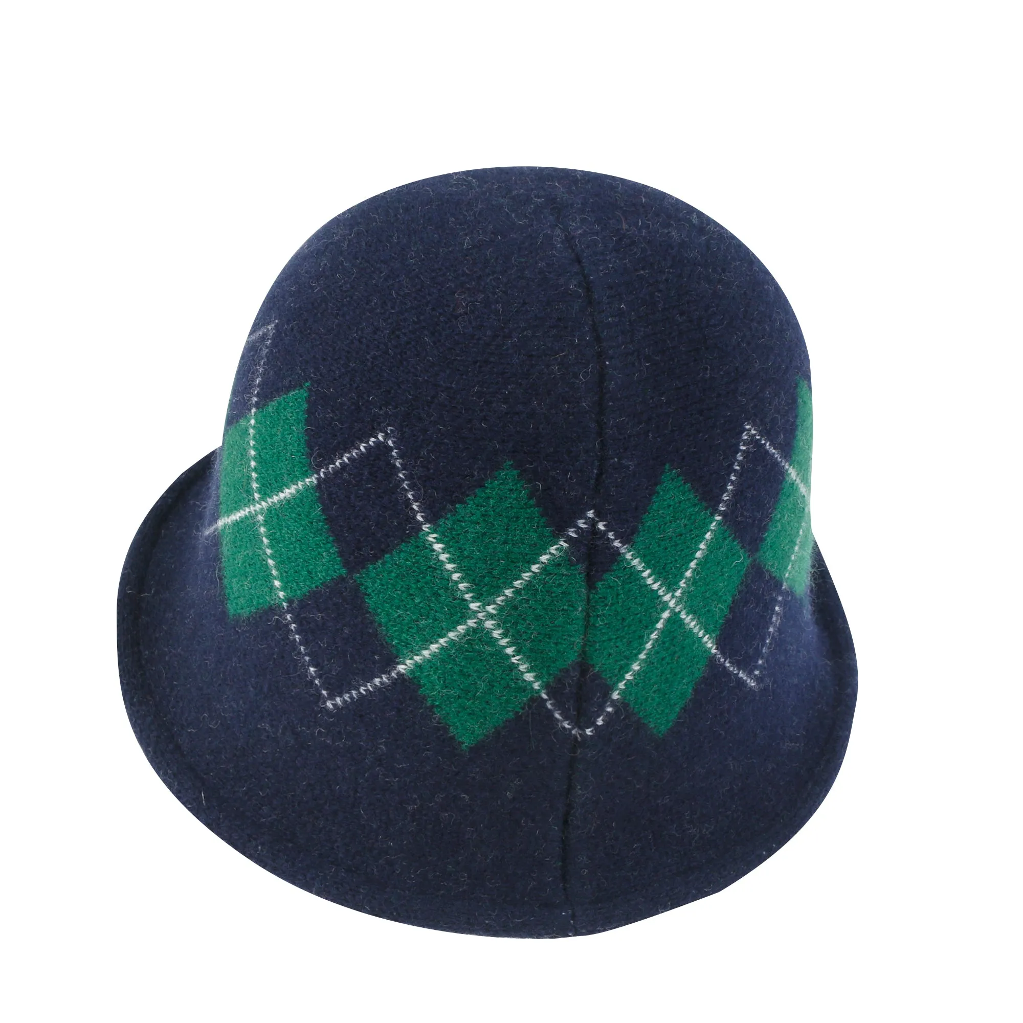 ililily Argyle Pattern Knitted Wool Blended Fedora Crochet Winter Bucket Hat