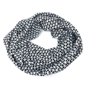 Infinity Scarf Black Triangles Knit