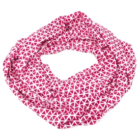 Infinity Scarf Pink Triangles Knit