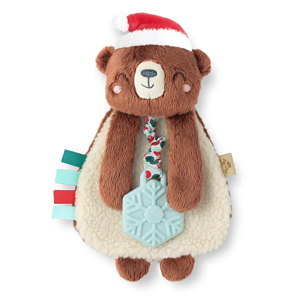 Itzy Lovey Holiday Bear Plush   Teether Toy