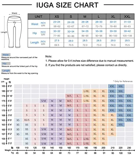 IUGA High Waisted Yoga Pants for Women with Pockets Capri Leggings for Women Workout Leggings for Women Yoga Capris