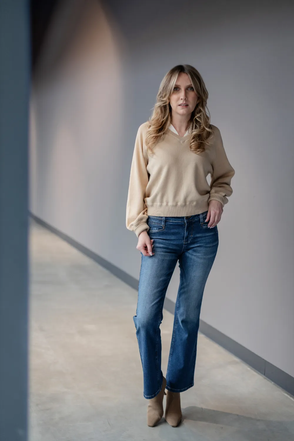 Jeans - Bootcut - Pina Weitblau