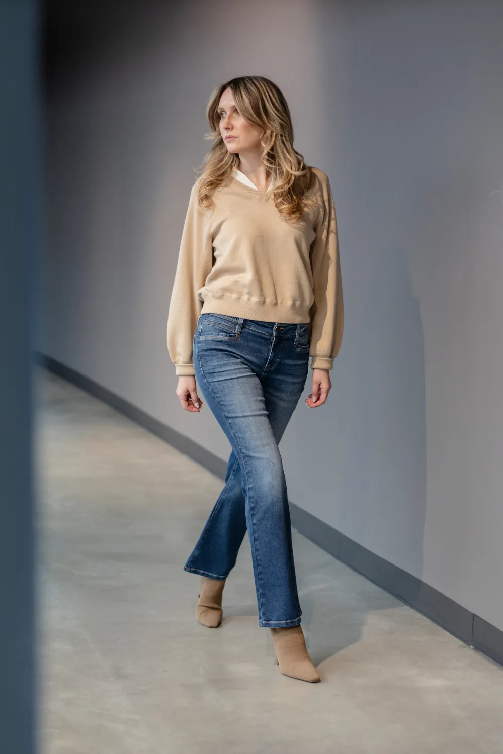 Jeans - Bootcut - Pina Weitblau