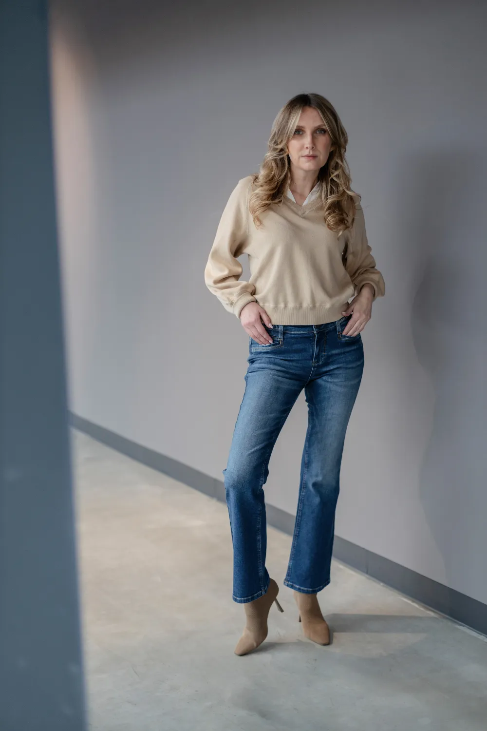Jeans - Bootcut - Pina Weitblau