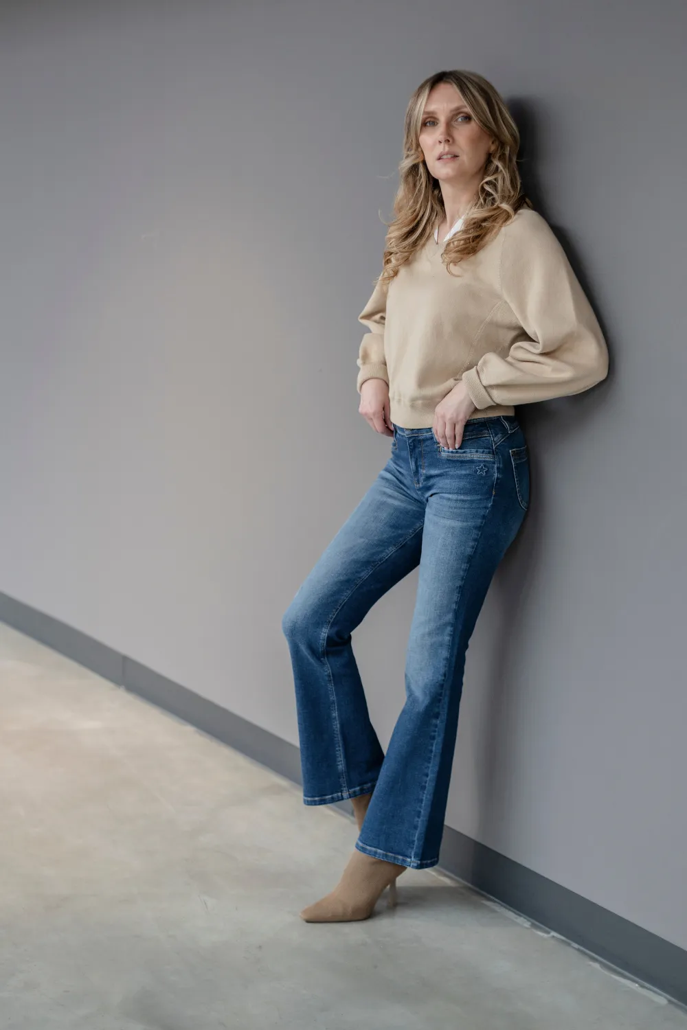 Jeans - Bootcut - Pina Weitblau