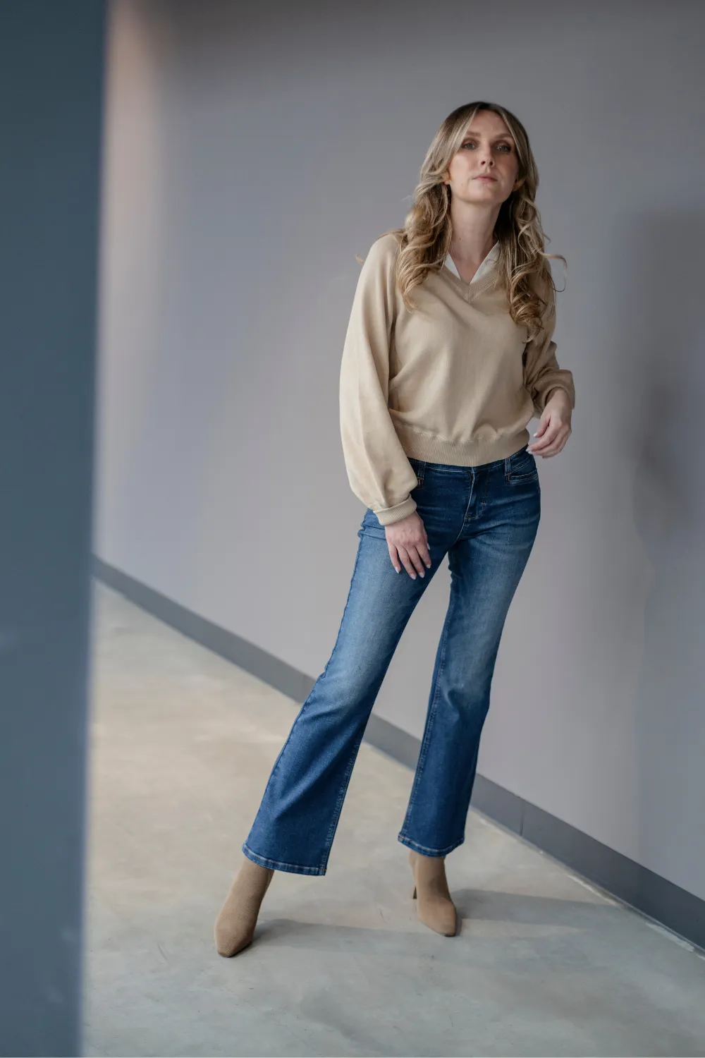 Jeans - Bootcut - Pina Weitblau