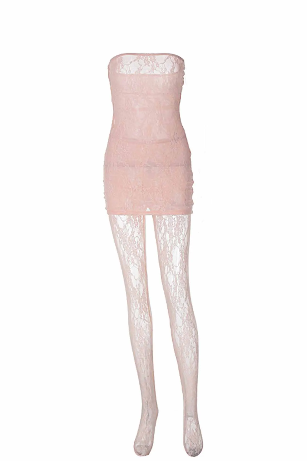 Joskaa Lace Sleeveless Dress Leggings Two-piece Set