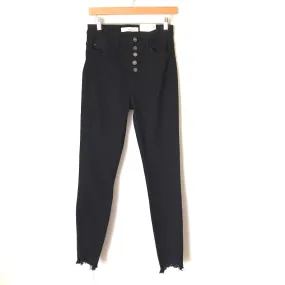 KanCan Black Button Up High Rise Raw Hem Skinny Jeans NWT- Size 7 (Inseam 27”)