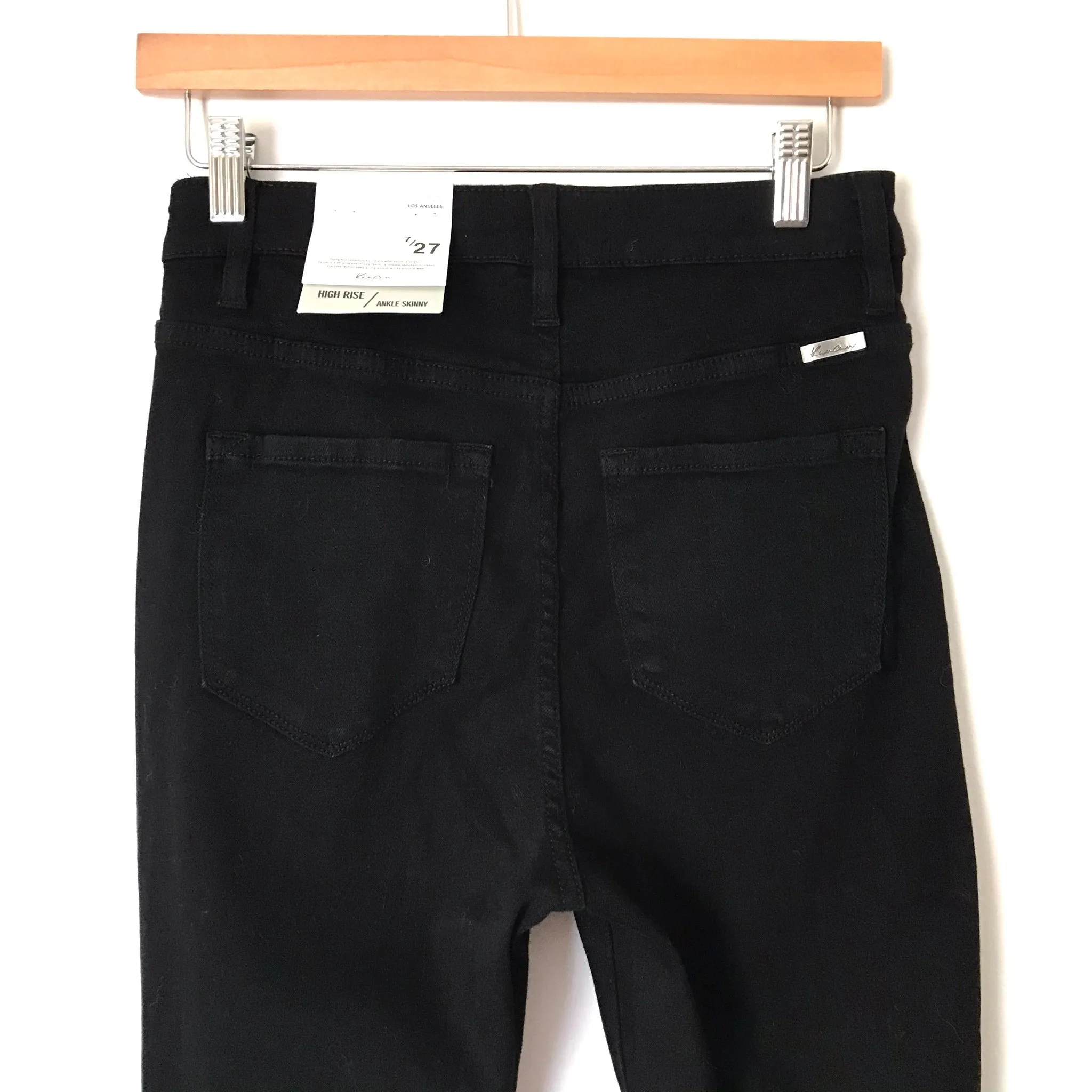 KanCan Black Button Up High Rise Raw Hem Skinny Jeans NWT- Size 7 (Inseam 27”)