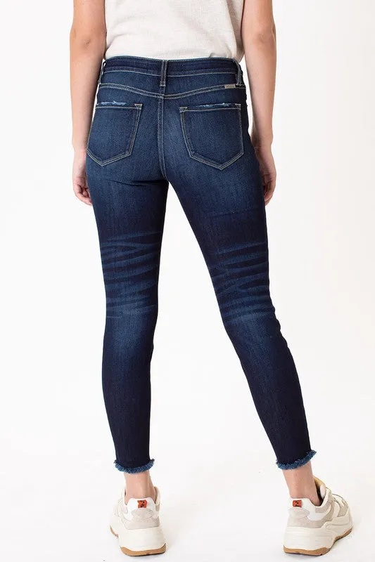 KanCan High Rise Button Fly Ankle Skinny Jeans