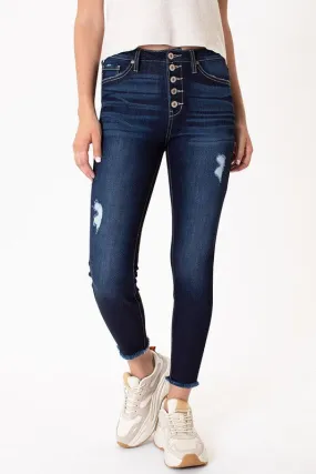 KanCan High Rise Button Fly Ankle Skinny Jeans