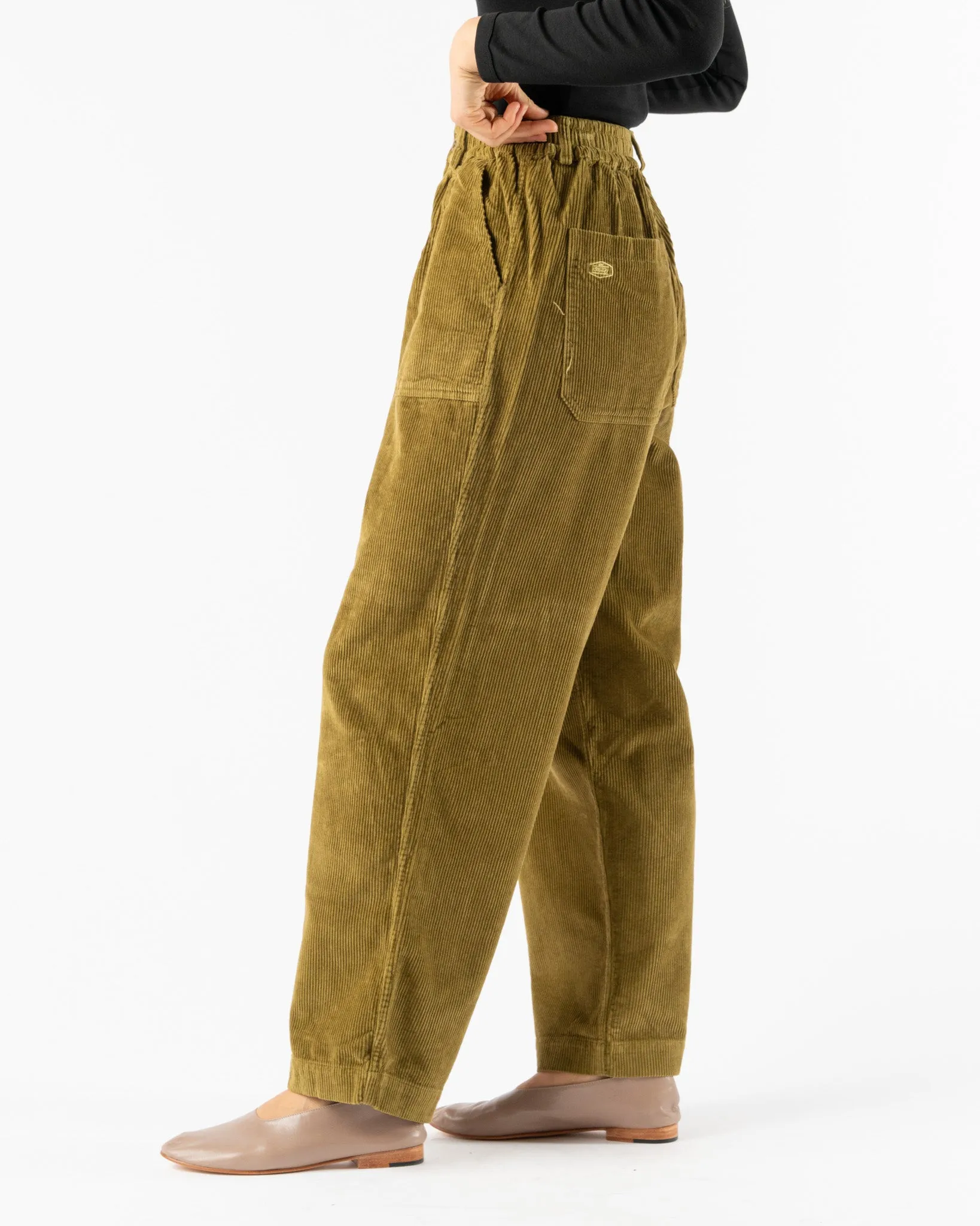 Kappy Corduroy Fatigue Pants in Olive