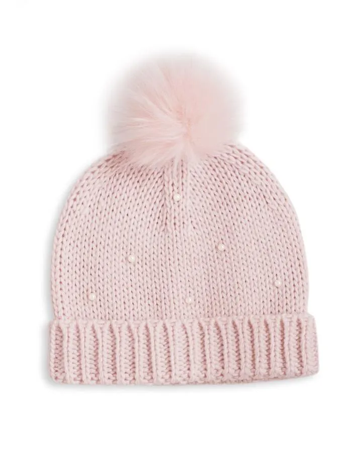Katie Loxton Pearl Knit Pink Bobble Hat KLS114 S