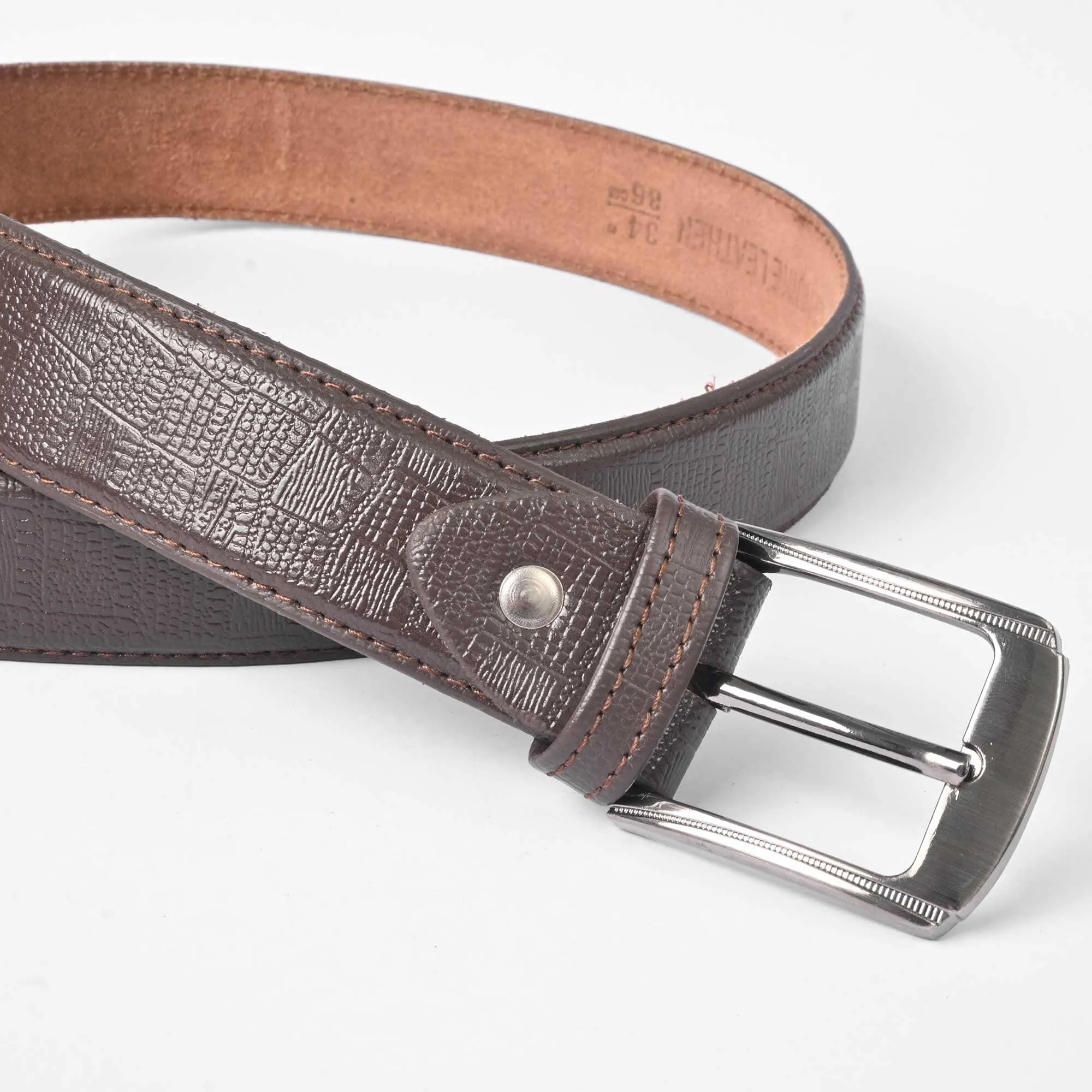 L&L Men's Corozal Texture Design Leather Belt