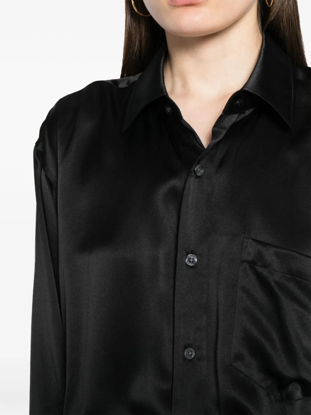 Logo Detailed Button Up Boxer Short Romper In Silk