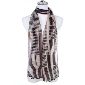 Maddie Pattern Black Scarf