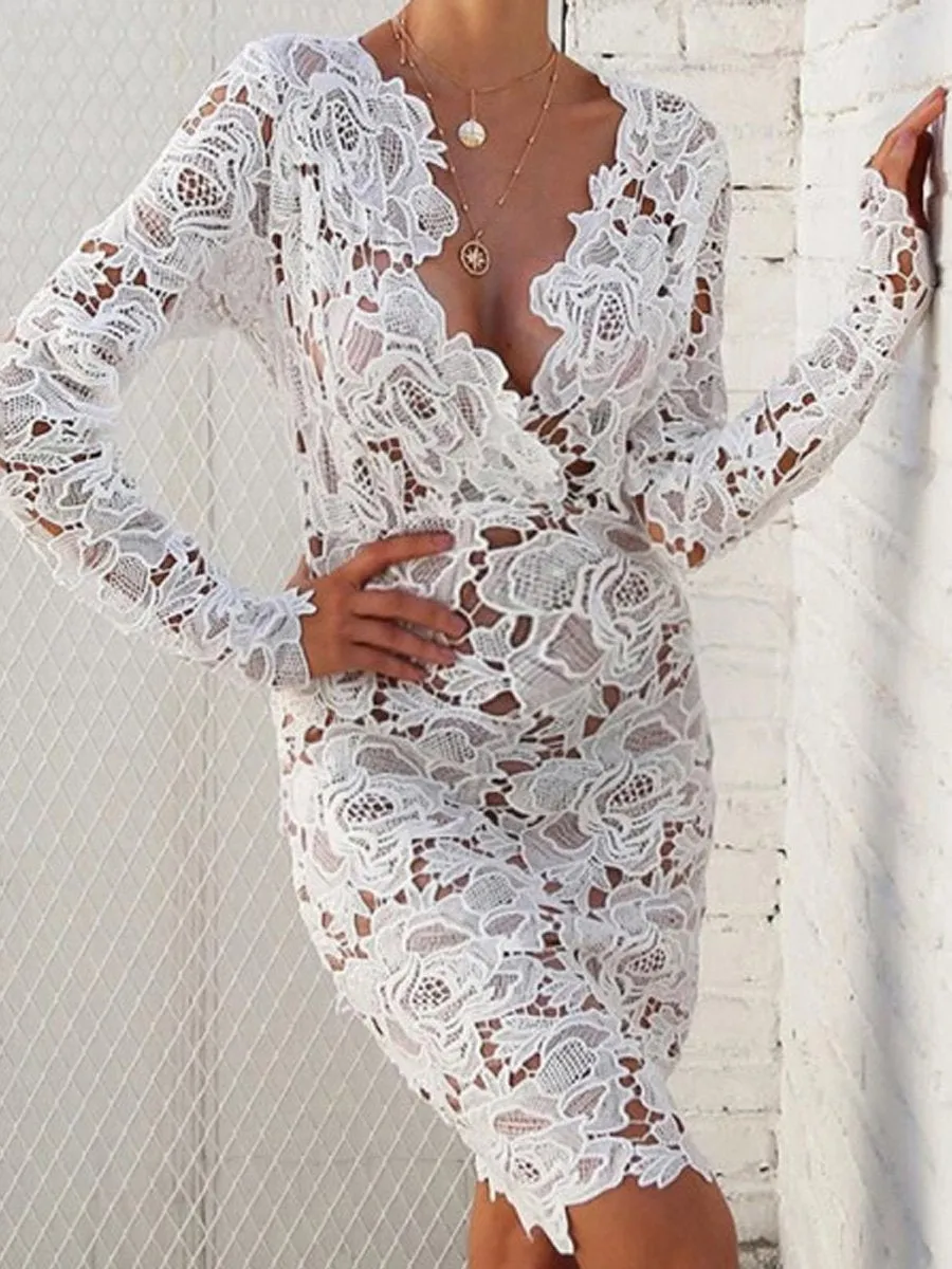 Maternity Lace Cutout Sexy Dress
