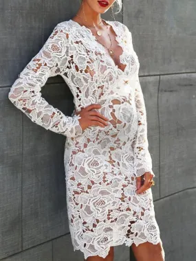 Maternity Lace Cutout Sexy Dress