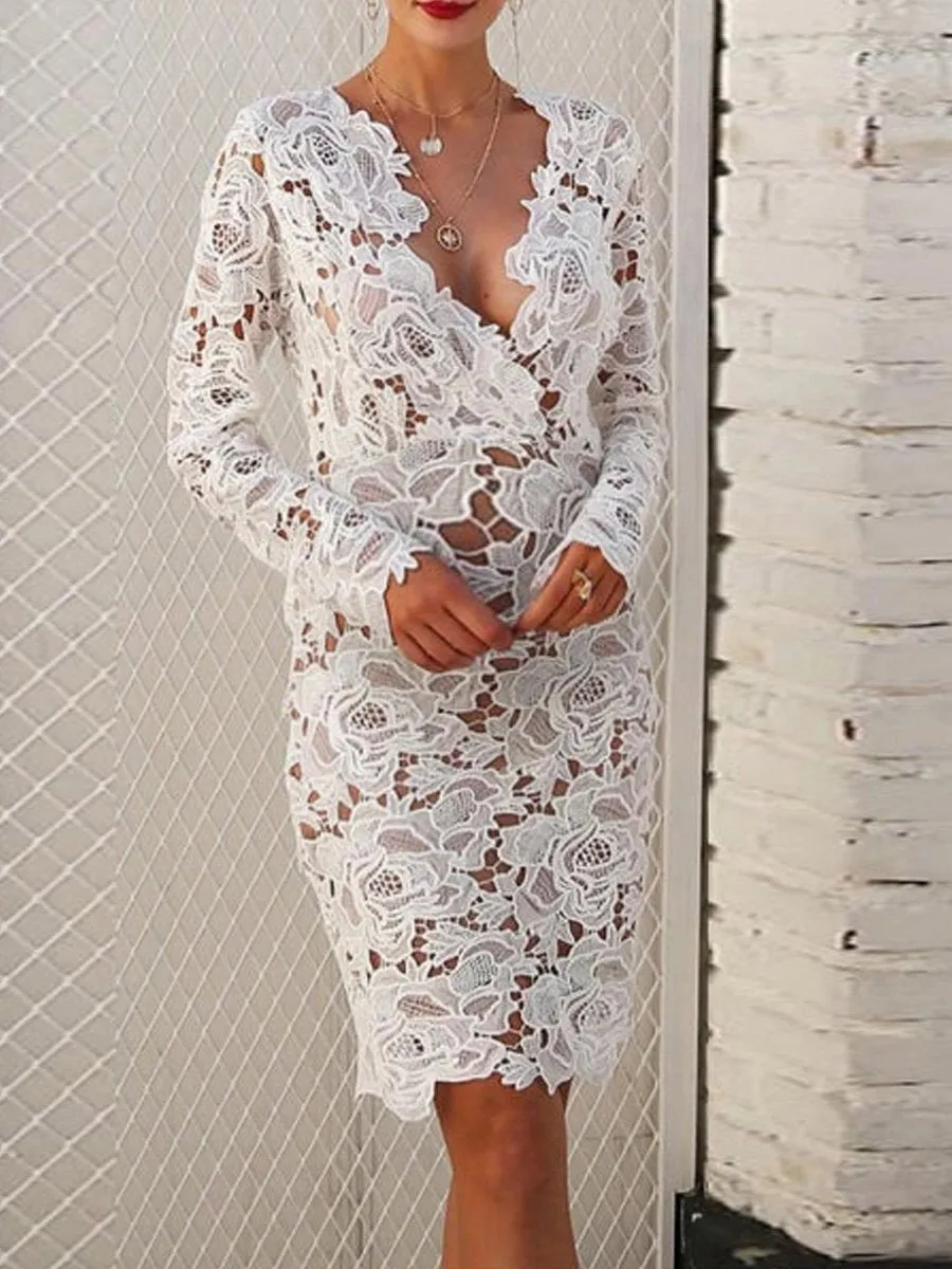 Maternity Lace Cutout Sexy Dress