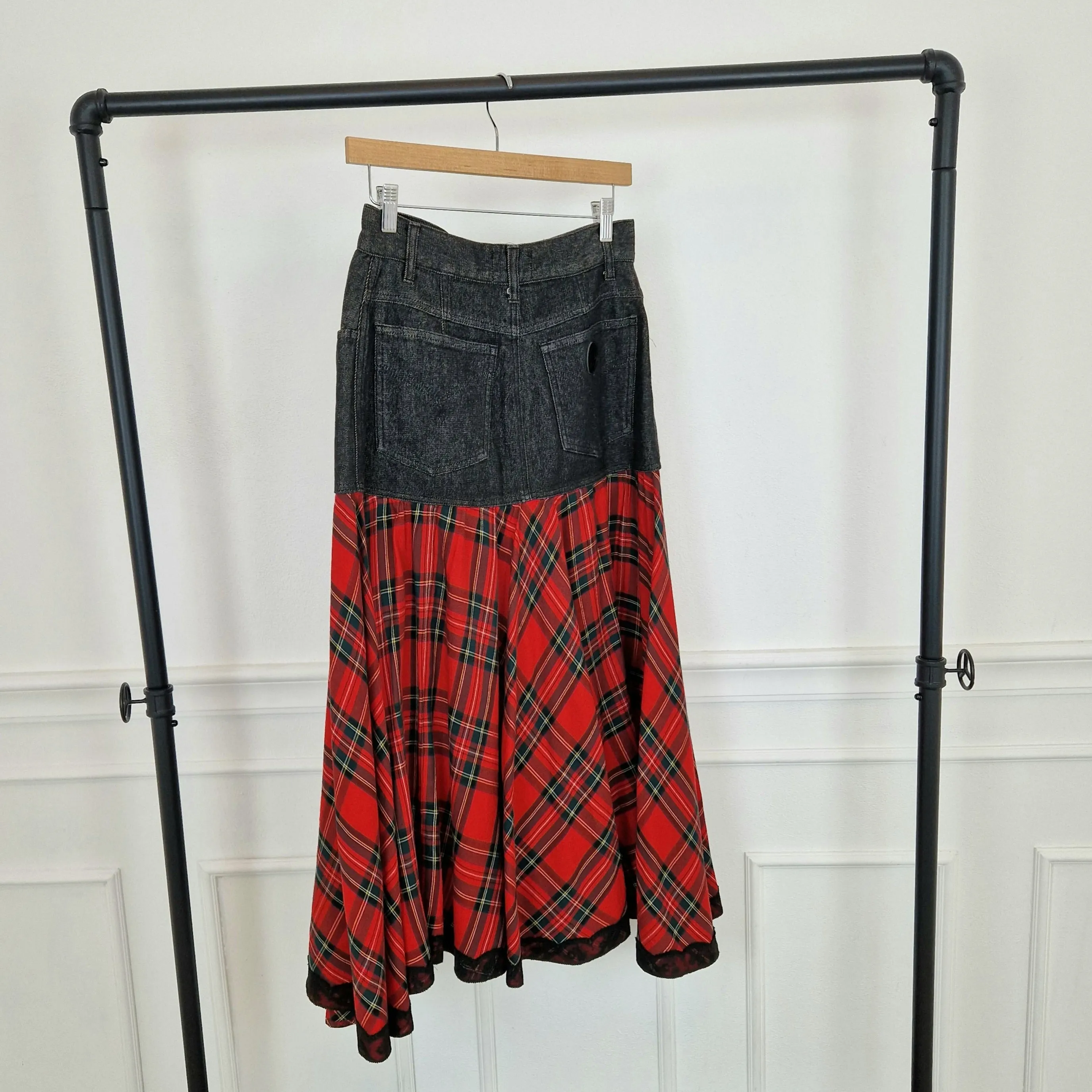 Maxi gonna Moschino denim&tartan