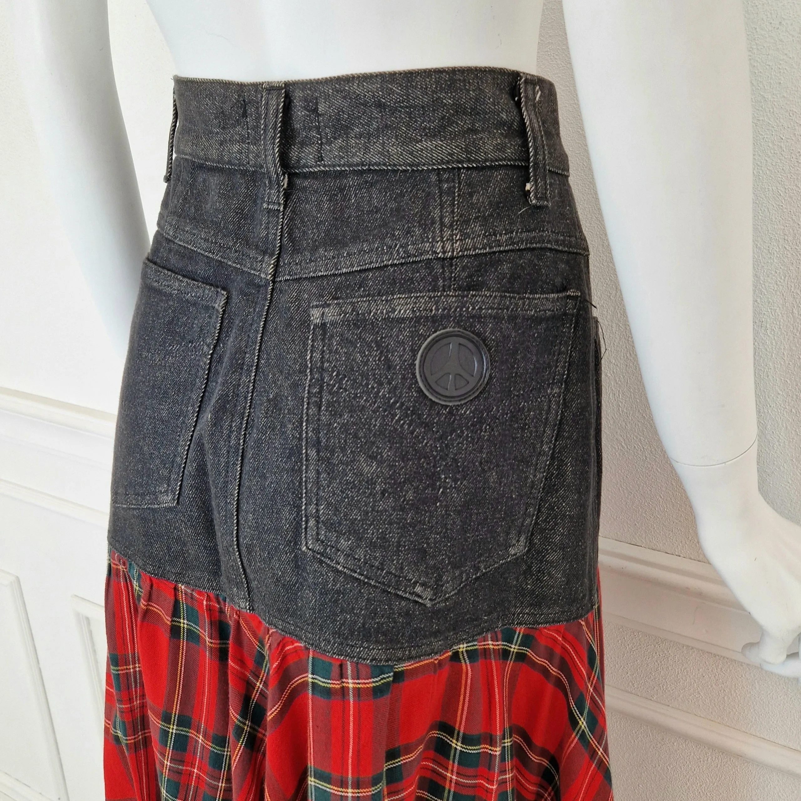 Maxi gonna Moschino denim&tartan