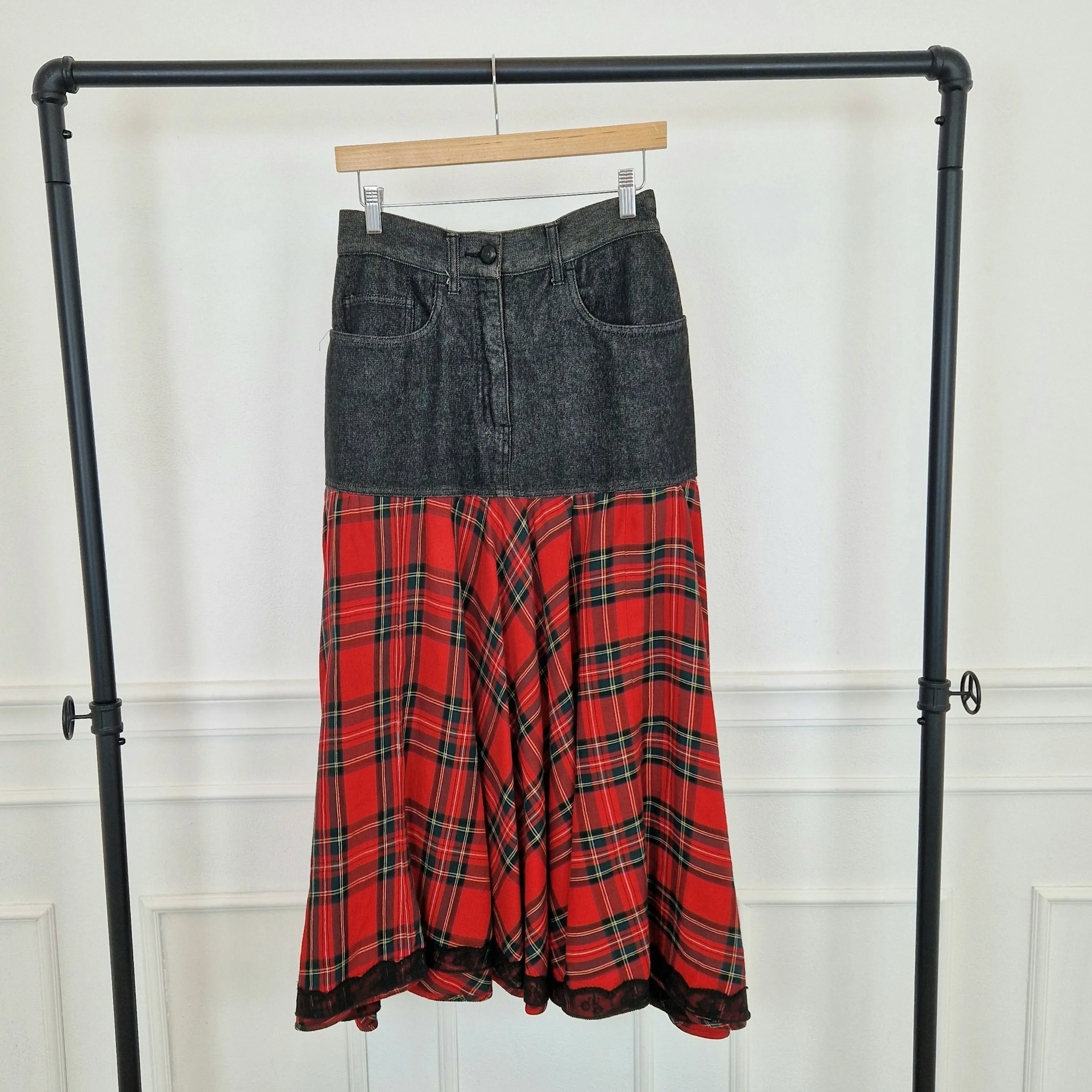 Maxi gonna Moschino denim&tartan
