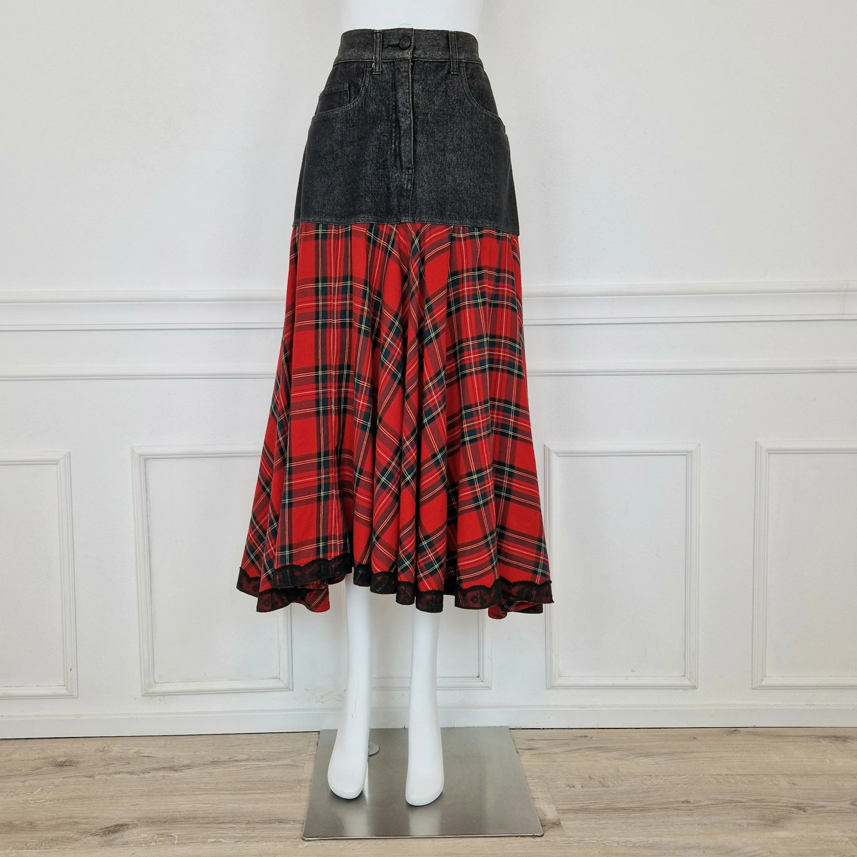 Maxi gonna Moschino denim&tartan