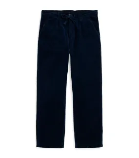 Men's Classic Fit Pleated Corduroy Pants Blue