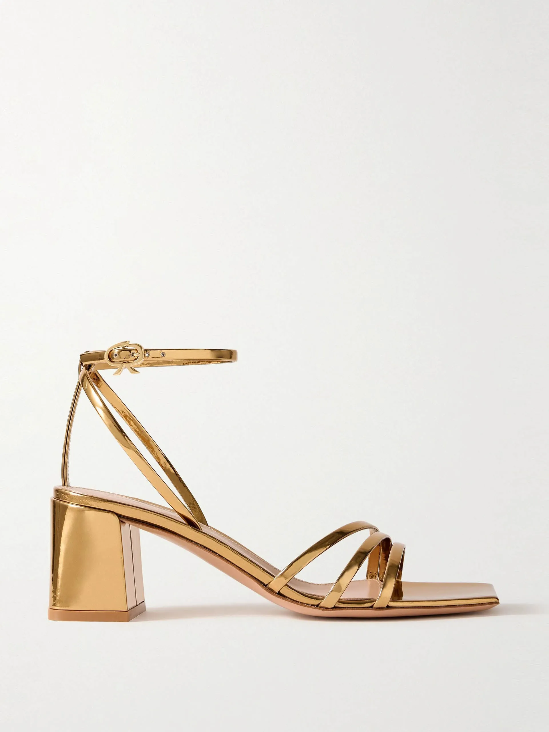 Metal 55 metallic patent-leather sandals