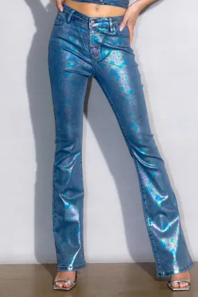 Metallic Bootcut Jeans