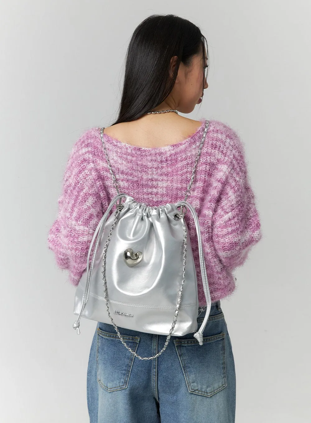 Metallic Chain Backpack CN324